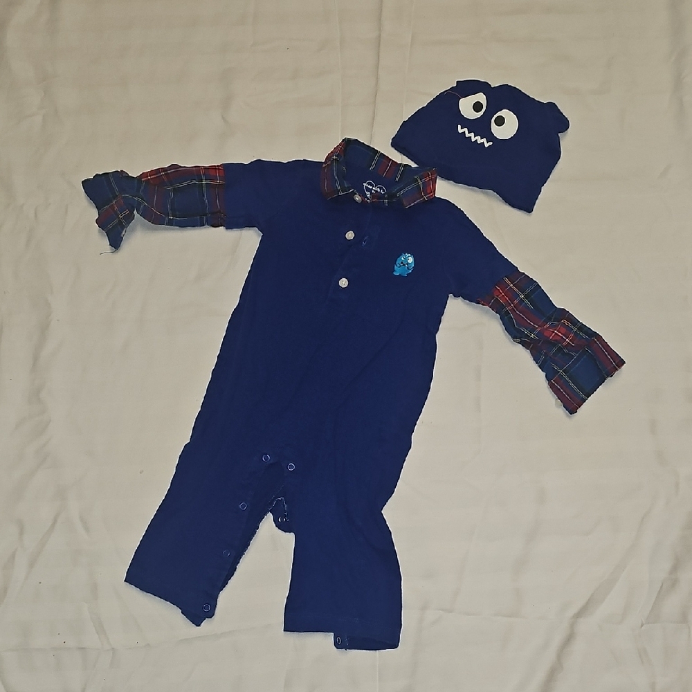 Made With Love By Place One Piece Outfit With Matching Hat Size 9-12 Mo 24